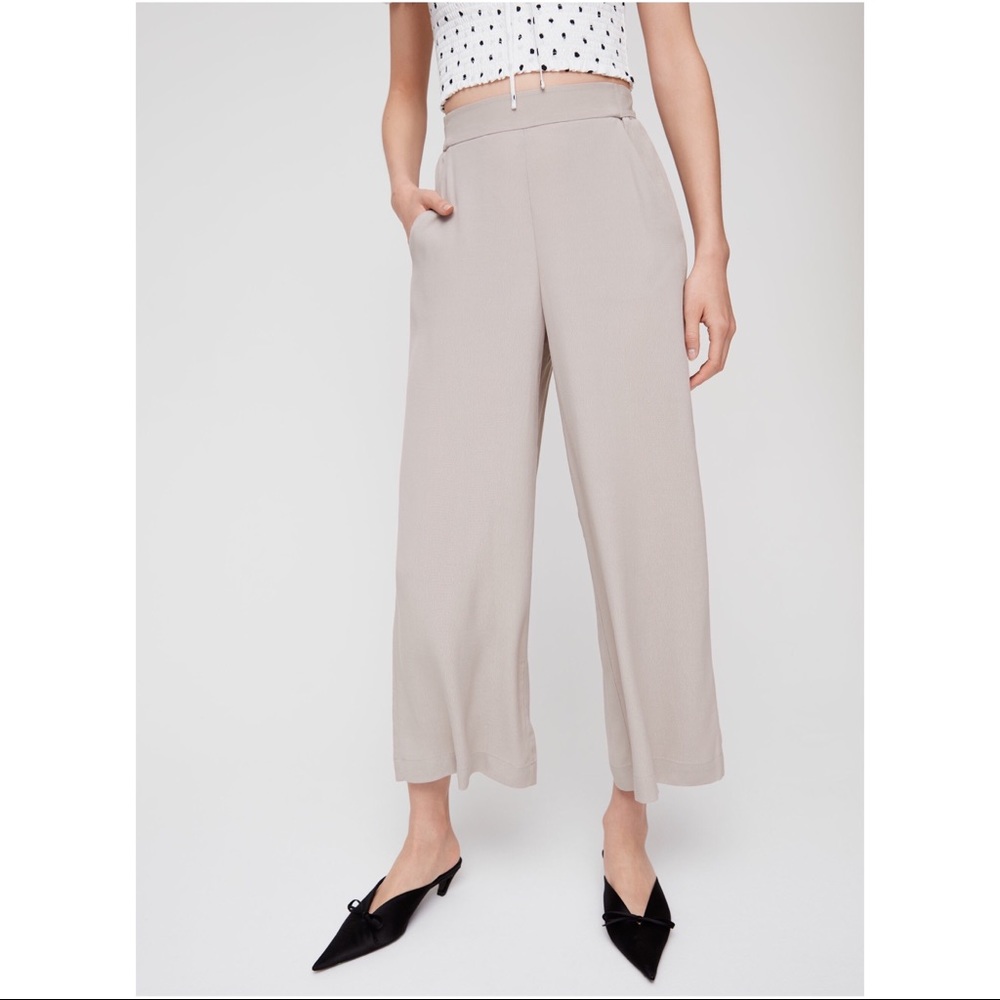 Aritzia Faun Pant tie back taupe XXS
